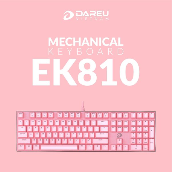 Bàn phím cơ Gaming DareU EK810 Queen (Pink)