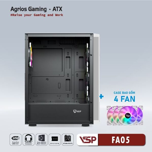 Vỏ Case VSP Gaming FA05 (White)
