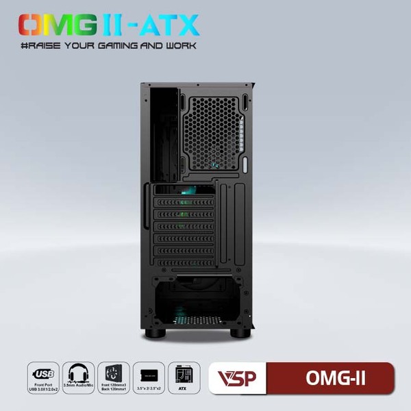 Vỏ Case VSP Led Gaming OMG II ATX (Black)