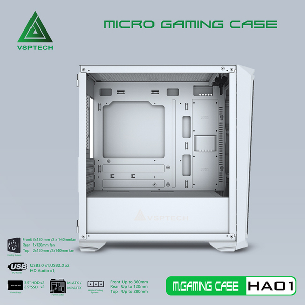 Vỏ Case VSPTECH Gaming HA01 (White)