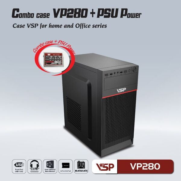 Combo Vỏ Case VSP VP280 + PSU