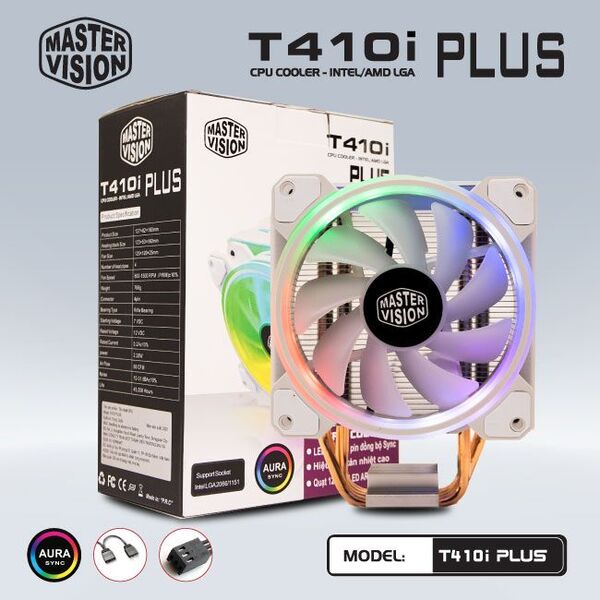 Tản nhiệt khí Master Vision T410i Plus Led ARGB (White)