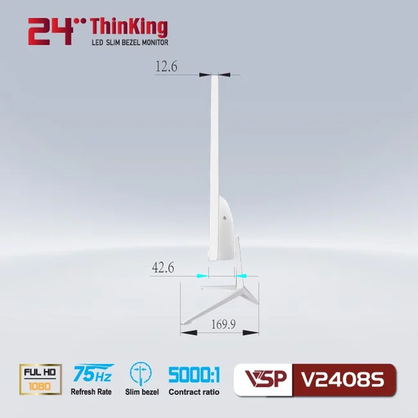 Màn hình VSP V2408S Slim Bezel 24 inch 75Hz 7ms (White)