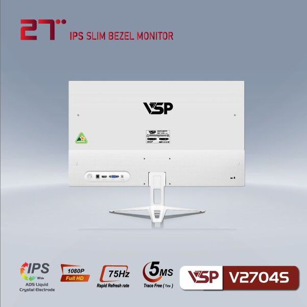 Màn hình VSP V2704S Slim Bezel 27 inch FHD IPS 75Hz 5ms (White)