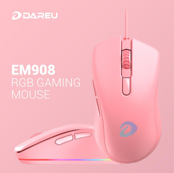 Chuột có dây DareU EM908 LED RGB (Pink)