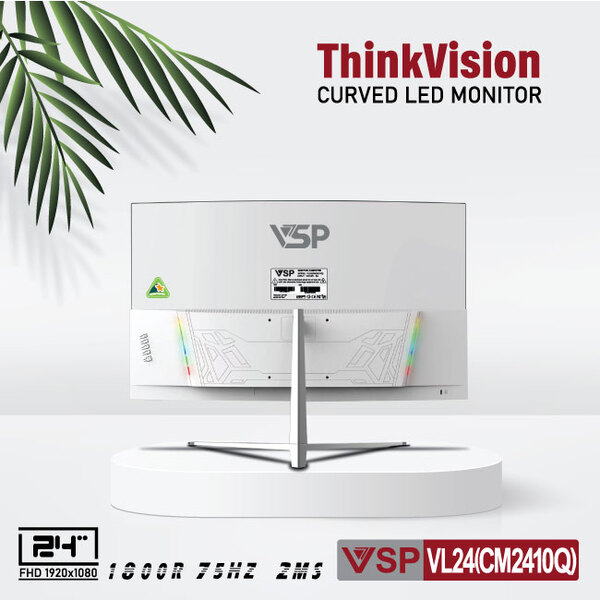Màn hình cong VSP VL24 (CM2410Q) 24 inch FHD 75Hz 2ms (White)