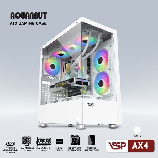 Vỏ Case VSP Gaming Aquanaut AX4 (White)