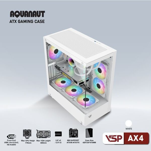 Vỏ Case VSP Gaming Aquanaut AX4 (White)