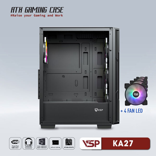 Vỏ Case VSP Gaming KA27 (Black)