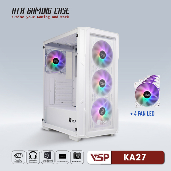 Vỏ Case VSP Gaming KA27 (White)