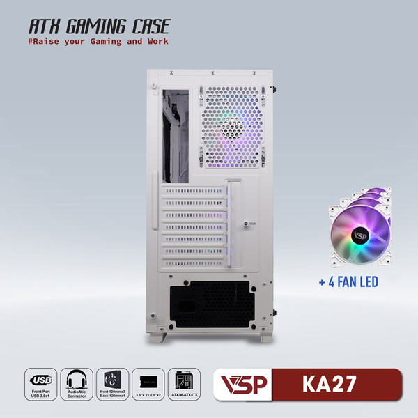 Vỏ Case VSP Gaming KA27 (White)