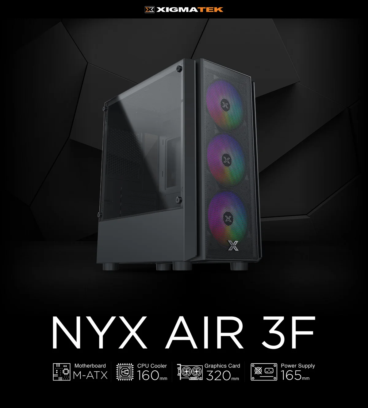 Vỏ Case Xigmatek NYX Air 3F M-ATX (Black)