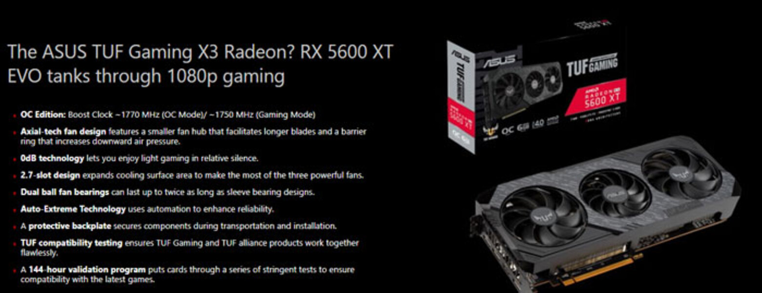 Card màn hình Asus TUF Radeon RX 5600 XT EVO (Cũ)