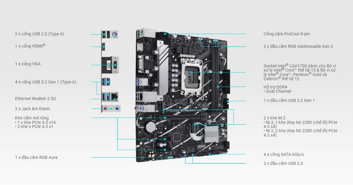 Mainboard Asus Prime B760M-K D4