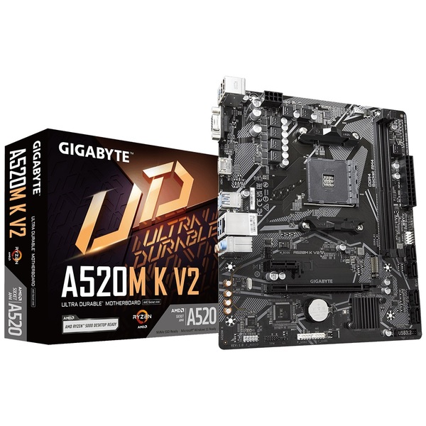 Mainboard Gigabyte A520M-K V2 (AMD A520, Socket AM4, 2x DDR4 64GB, mATX)