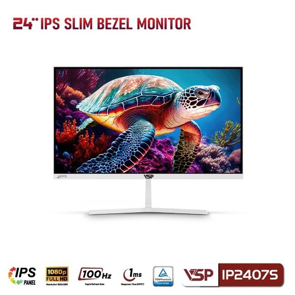 Màn hình VSP IP2407S 24 inch FHD IPS 100Hz 1ms (White)